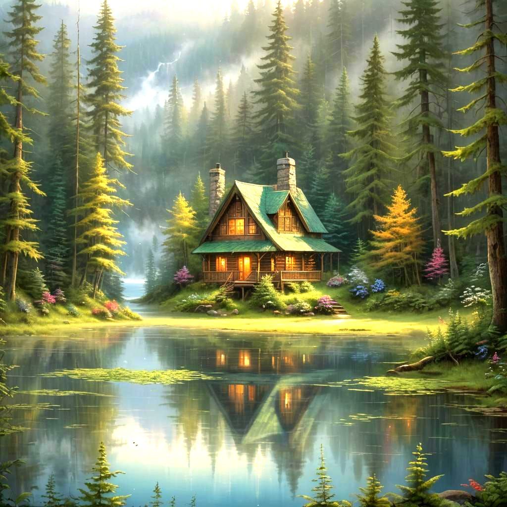 Ethereal 3D Cabin by Forest Lake