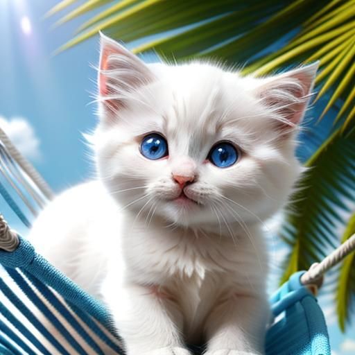 Kitten on Hammock at Sunny Beach