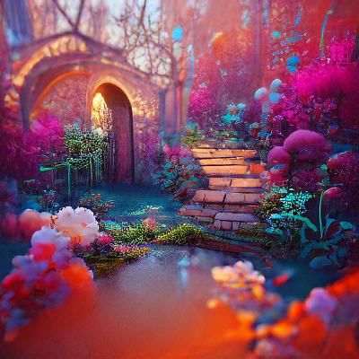 Fantastical Secret Garden: Detailed Matte Painting
