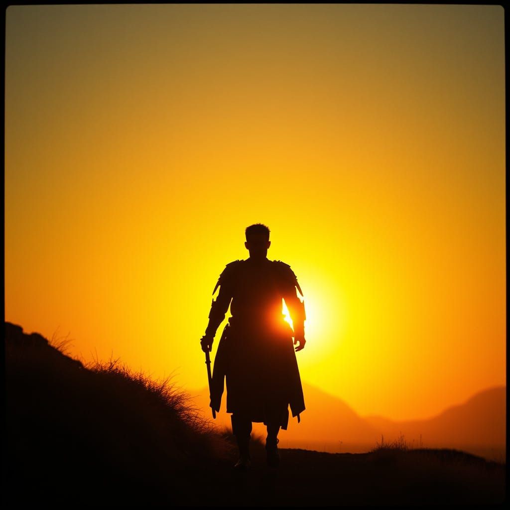 Cinematic Film Still in Warm Golden Light