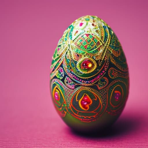 Intricate Fabergé Egg with Jewels in Hyperrealistic Photo