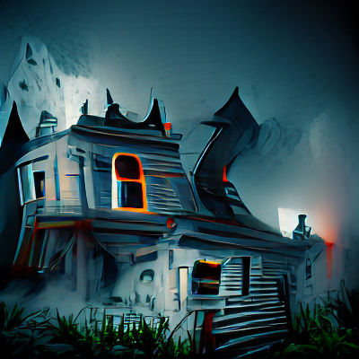 Spooky Haunted House Under Moonlight