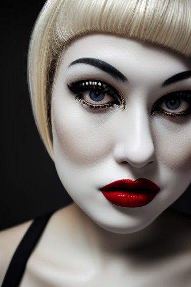 Glamorous Portrait of a Blonde Mime Artist