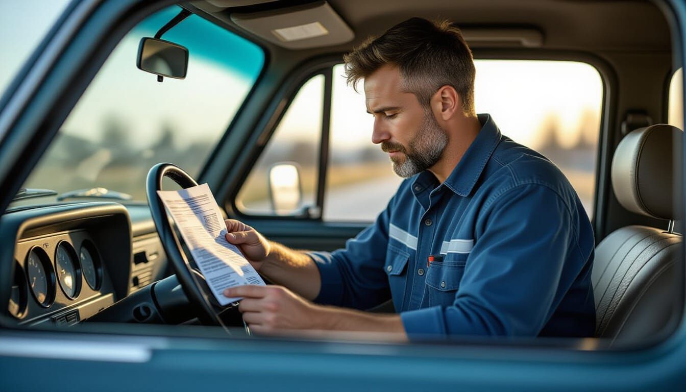 Driver Calculates Fuel Consumption In Car Interior