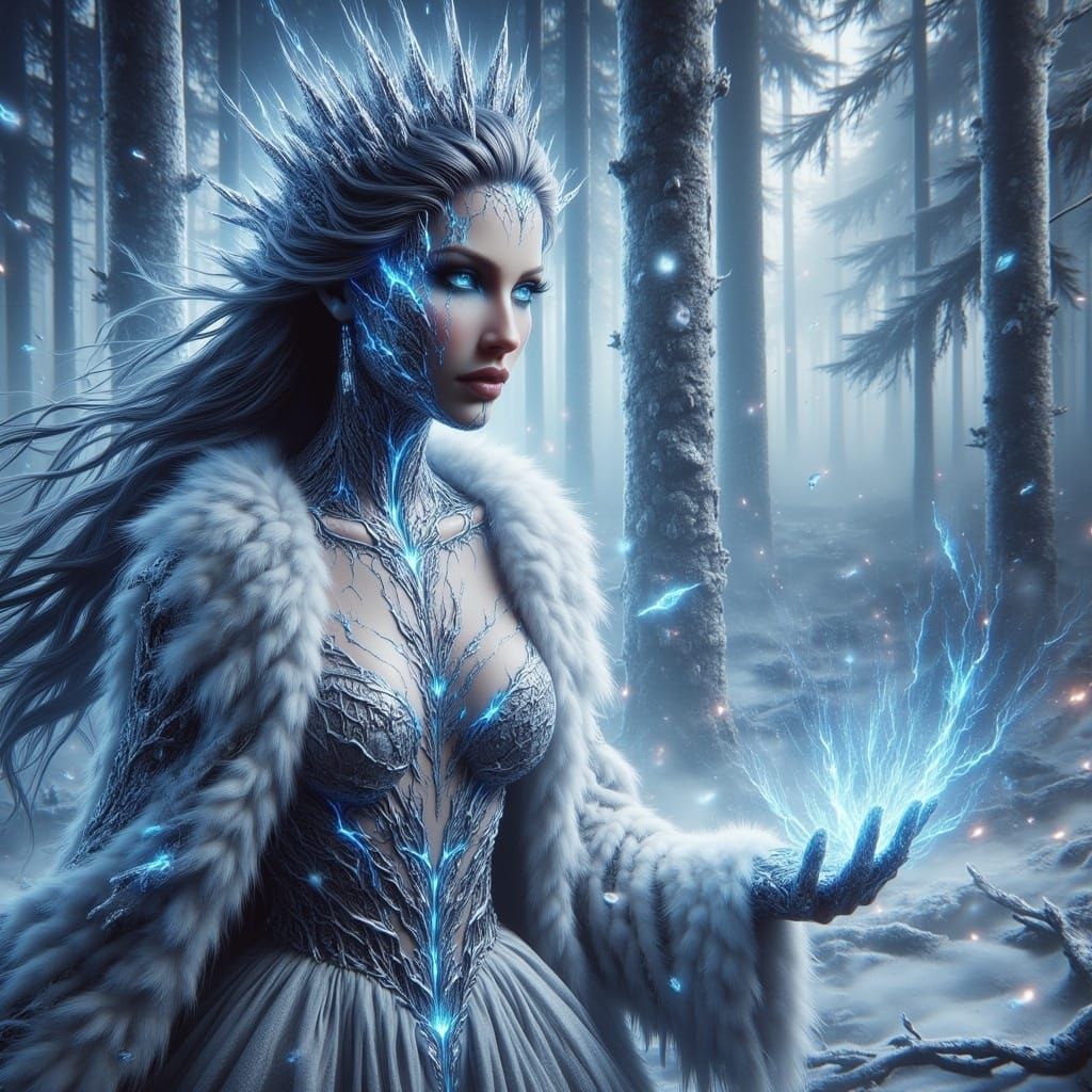 Mystical Winter Queen in Ethereal Glory