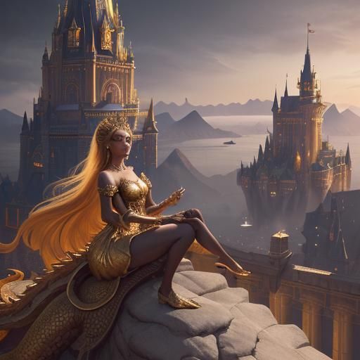 Queen on Dragon: Fantasy Concept Art