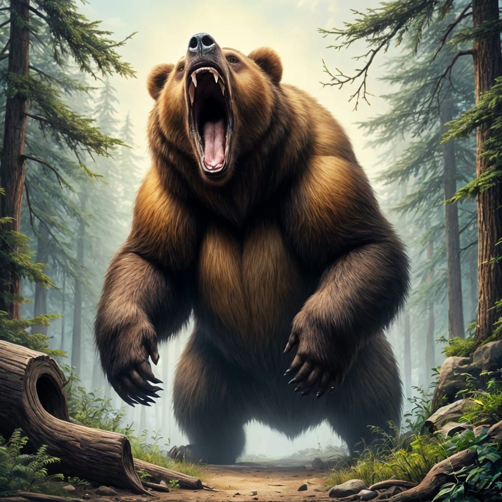 Ultra Cute Bear Showing Teeth