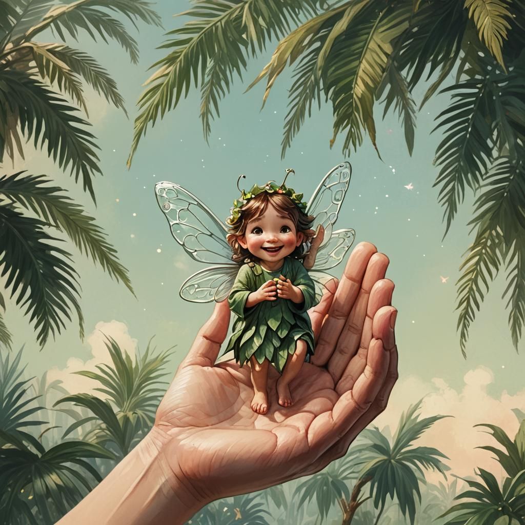 Fairy and Giant Sharing a Moment