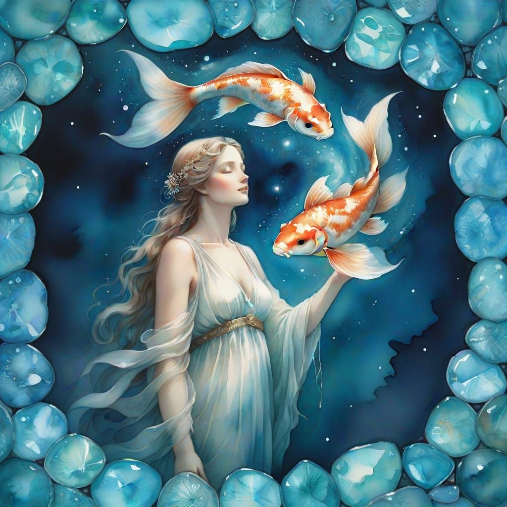 Pisces - Aphrodite placed two Koi fish in the sky forever af...