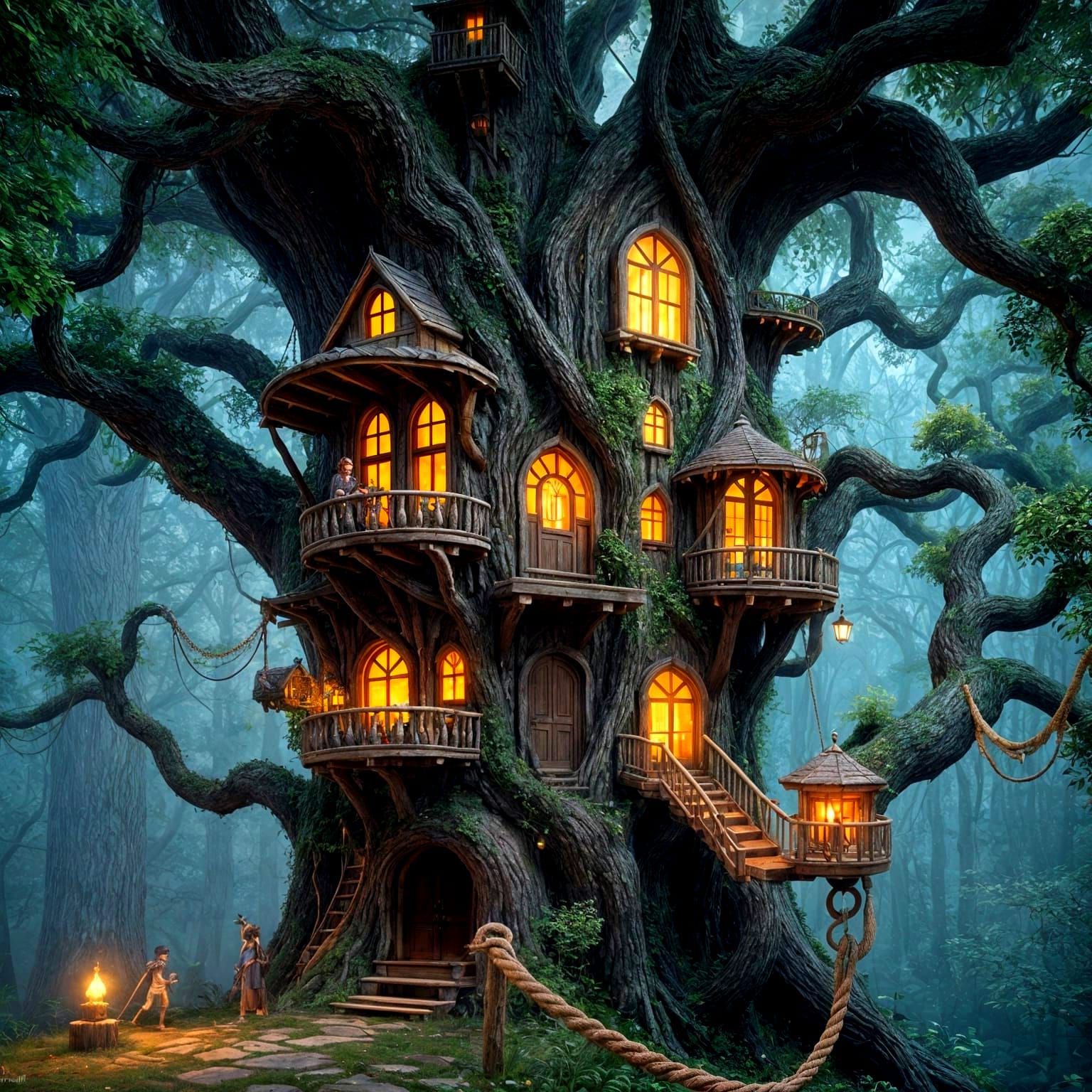 Whimsical Treehouse Fantasy Realm