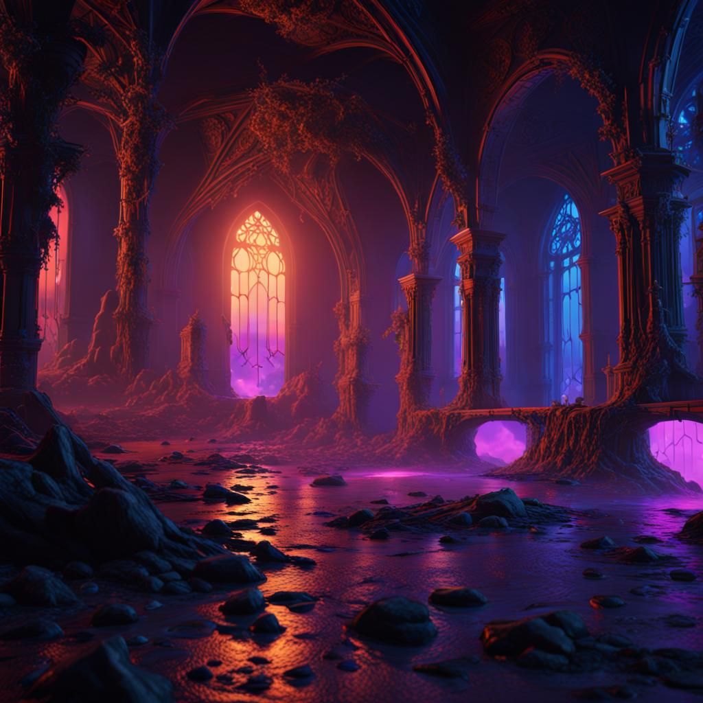 Intricate Black Light Challenge Matte Painting