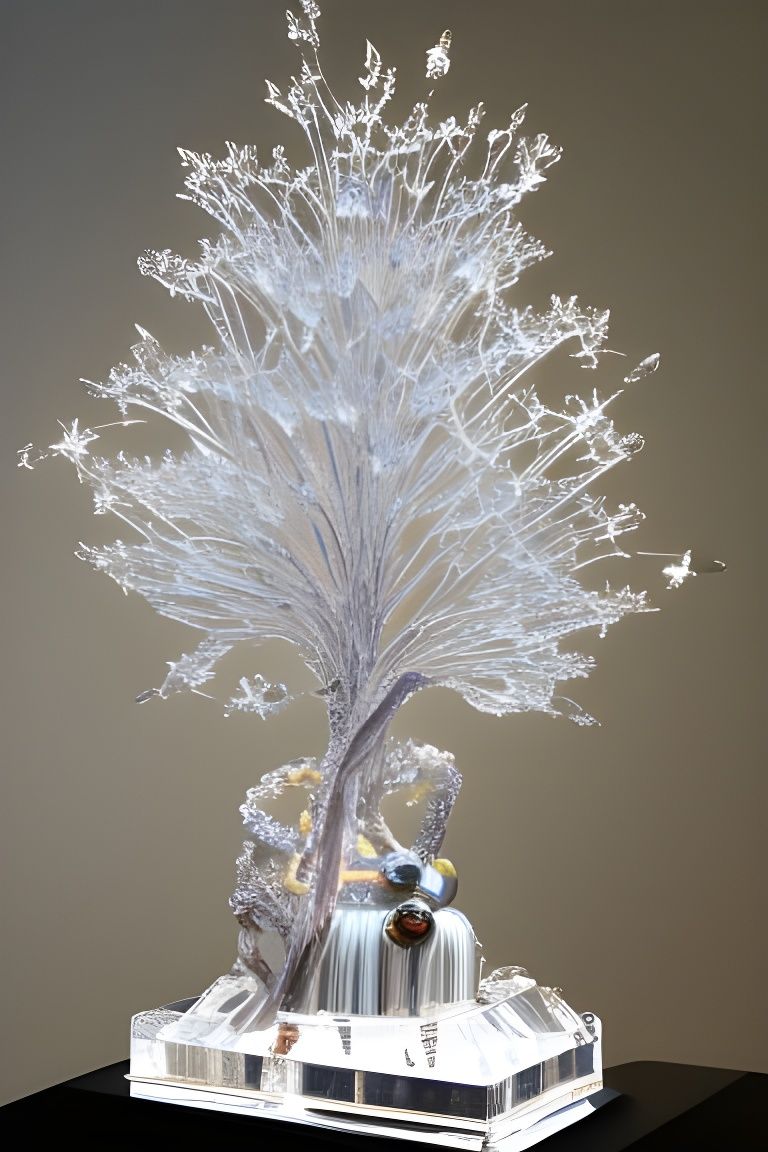 Crystal Bonsai Tree Lamp with Silver Stairs