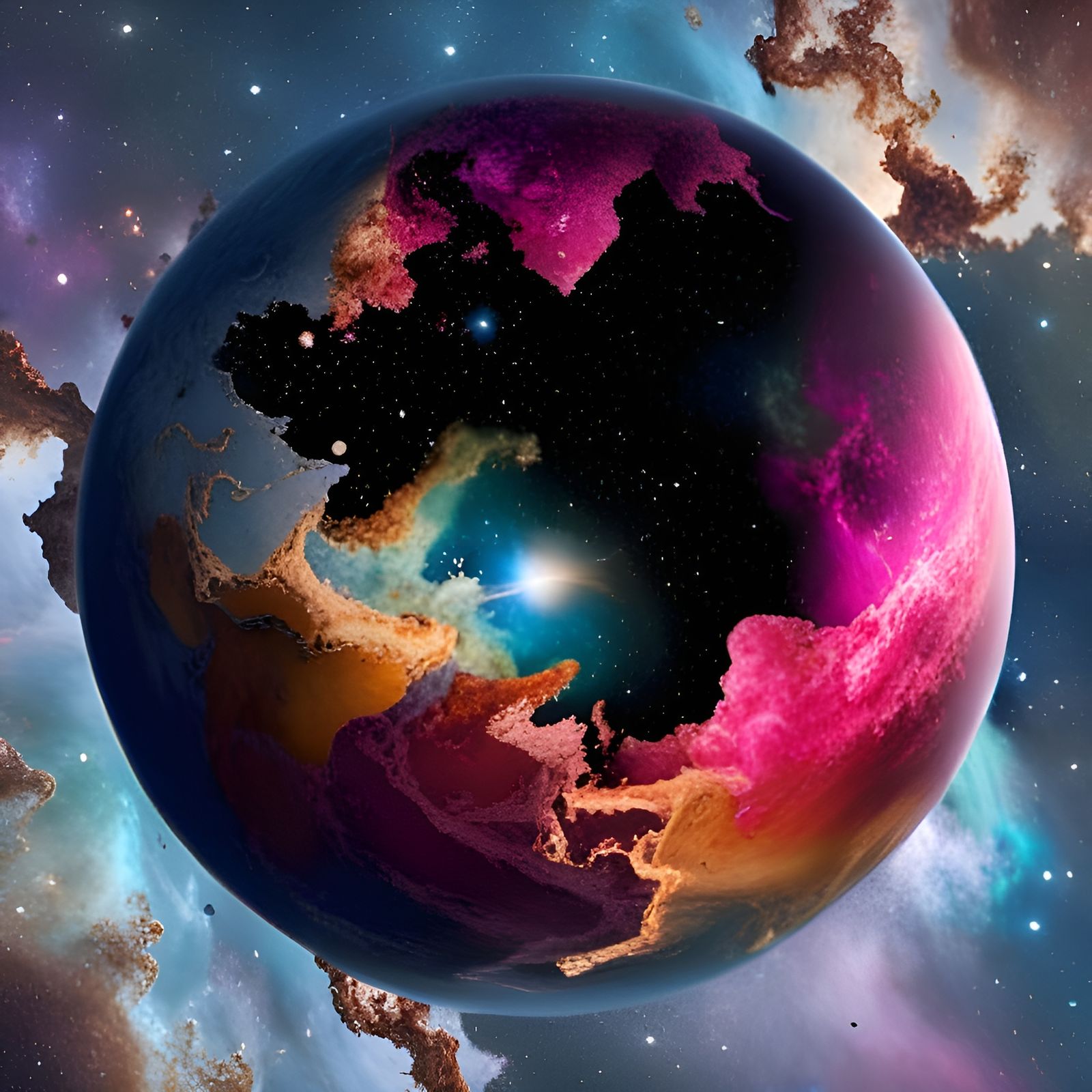 Donut Planet in Space: Breathtaking Digital Artwork