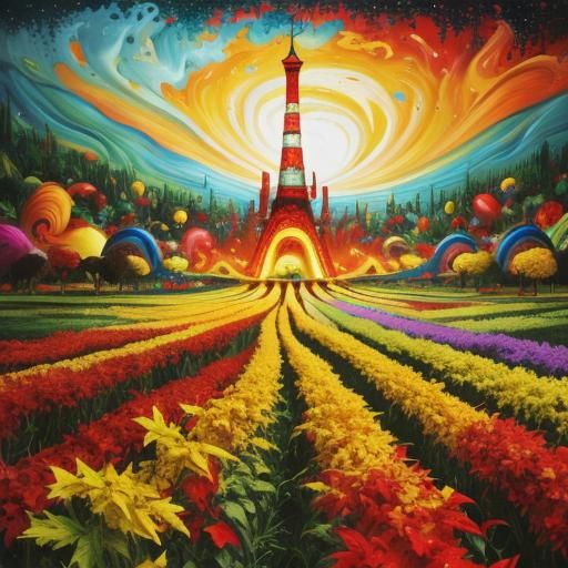 Abstract Jazz Oil Painting in Vivid Colors