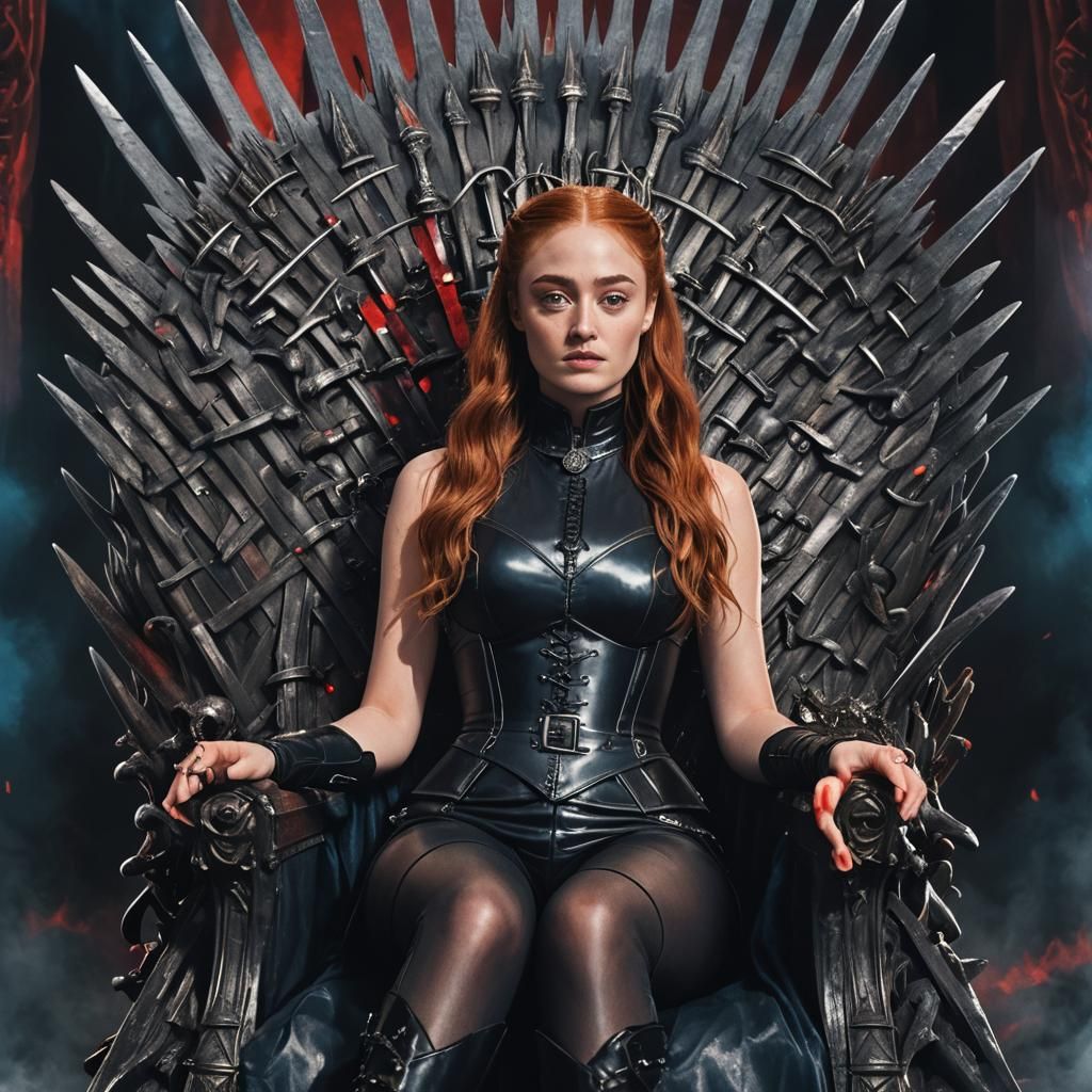 Queen Sansa Stark on the Iron Throne GOT