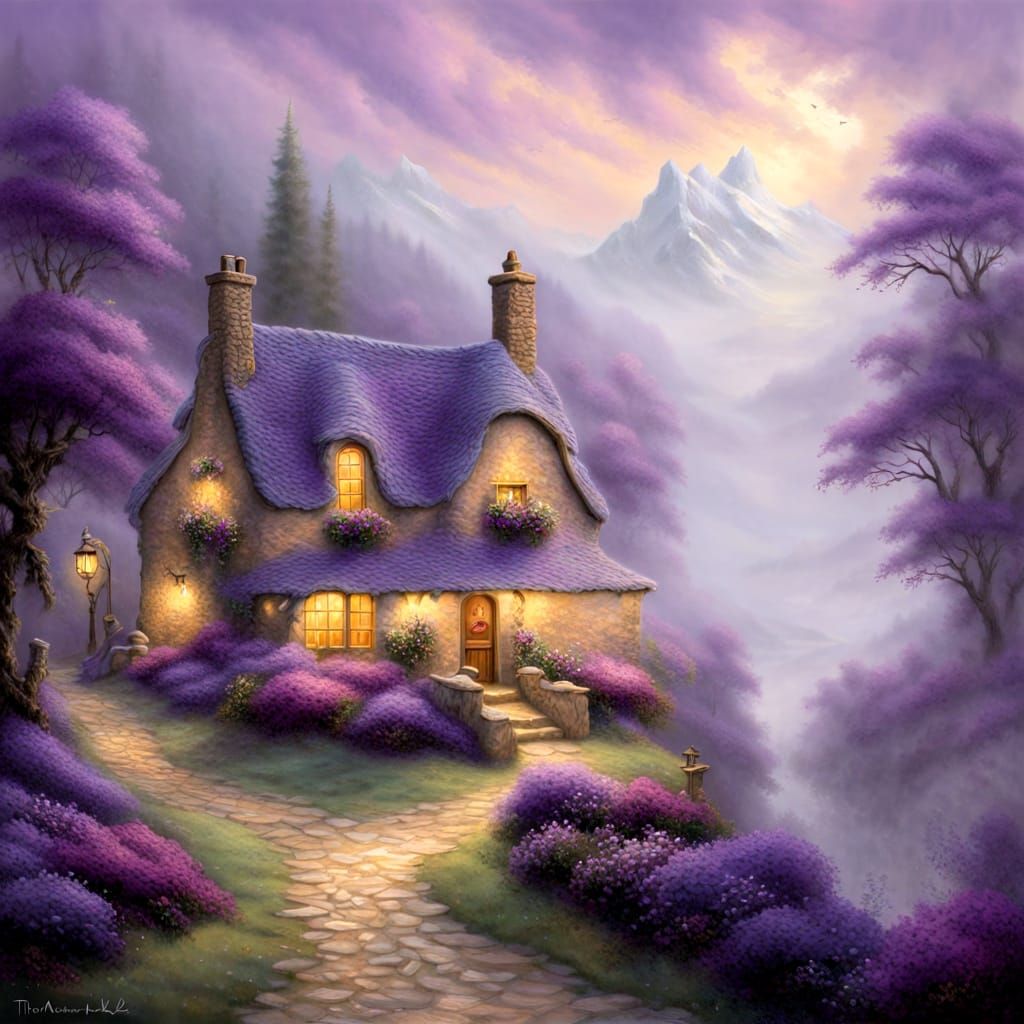 Ethereal Fantasy Scene in the Style of Thomas Kinkade