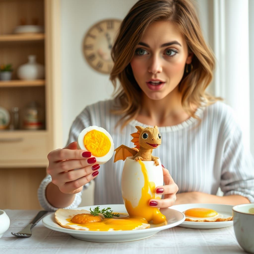 Woman's Shock as Dragon Hatches From Egg