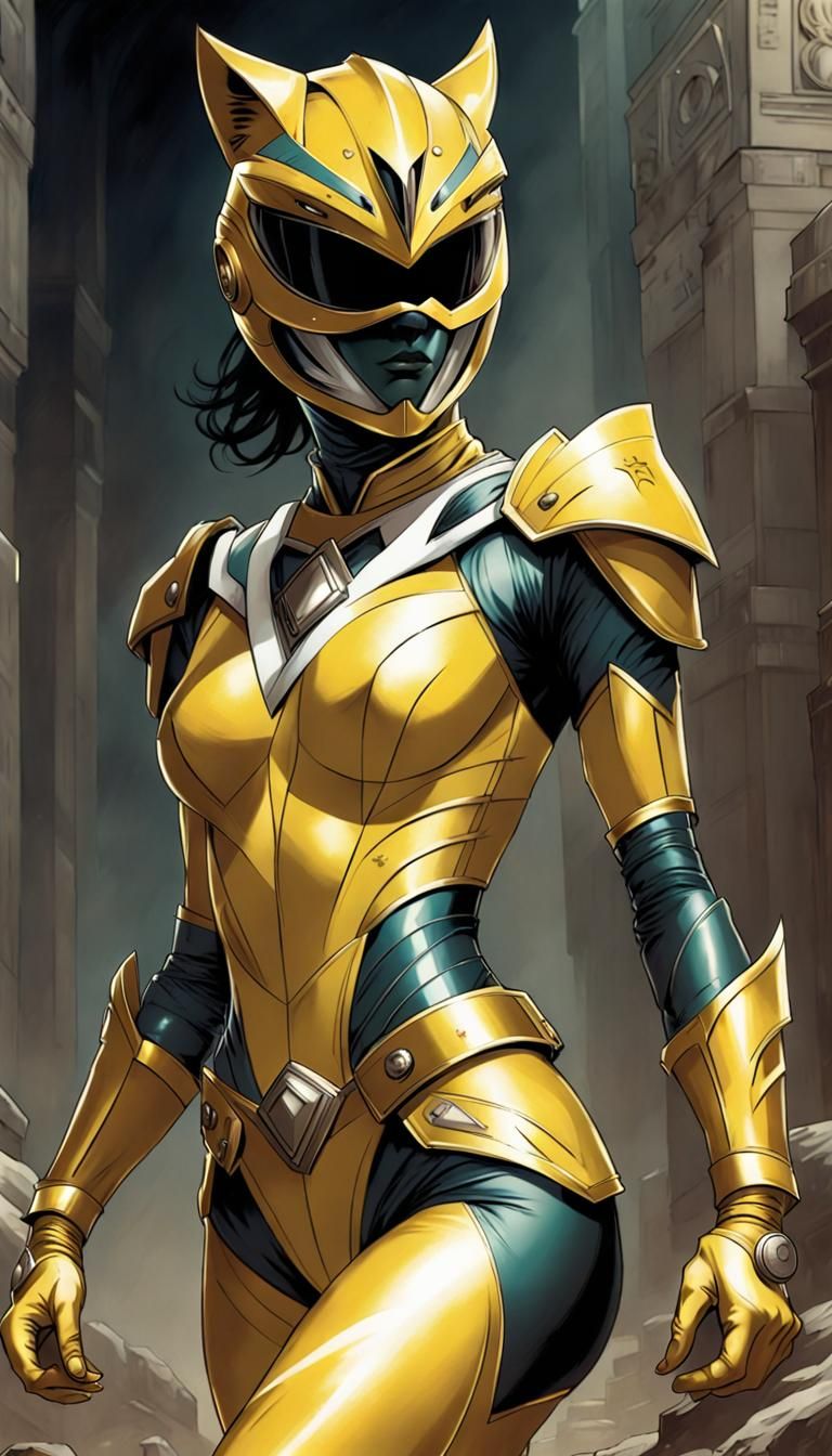 Jackal Power Ranger in Comic Book Style
