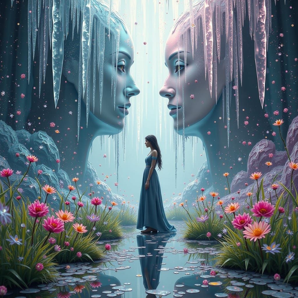 Colliding Worlds: Ice Meets Lush Nature