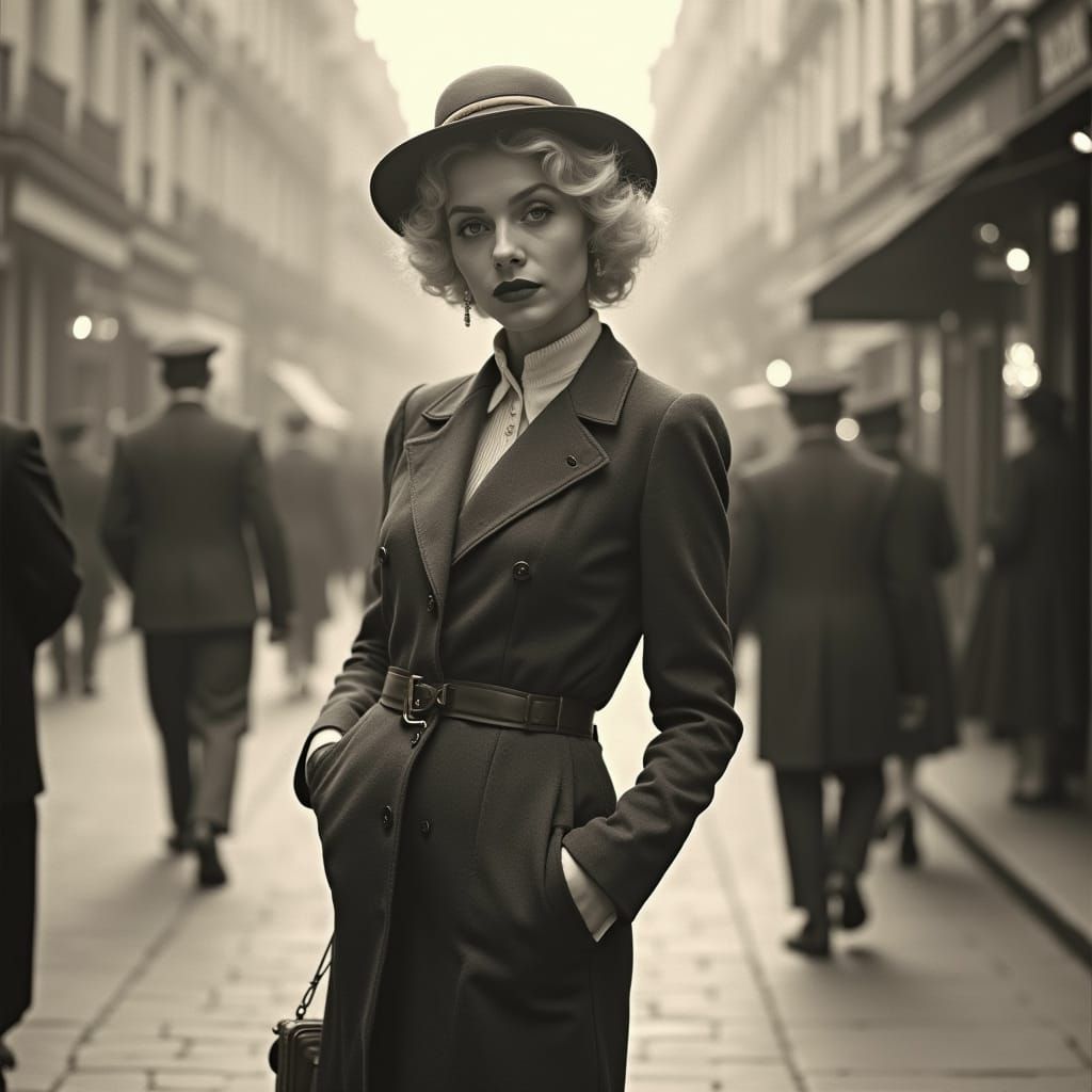 1920s Pinup Blonde in Paris: Vintage Photography