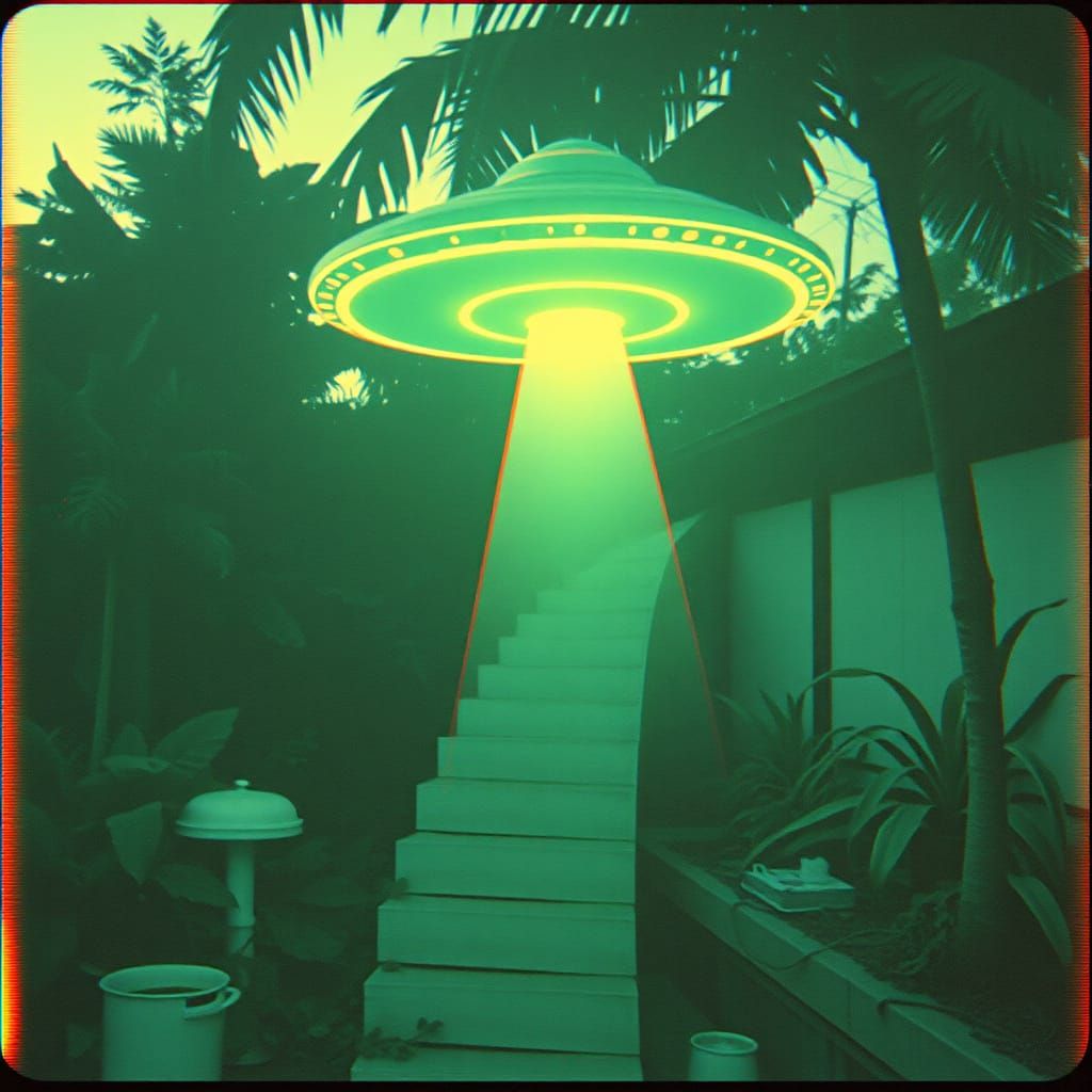 Glitchy 80s UFO Scene in Rio de Janeiro