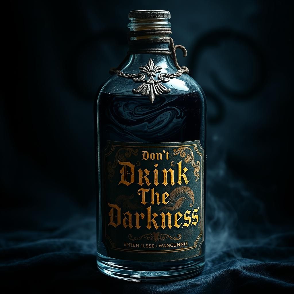 Eerie Bottle of Darkness in Surrealist Style