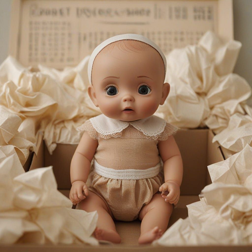 Whimsical Kewpie Doll in a Vintage Box