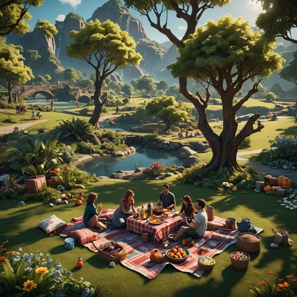 Picnic in Paradise City: A Matte Painting