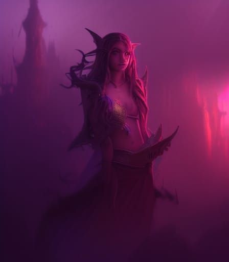 Charismatic Elf Portrait in Dark Fantasy Style