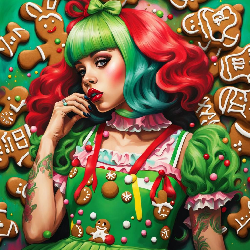 Melanie Martinez in Gingerbread Dress, Graffiti Art
