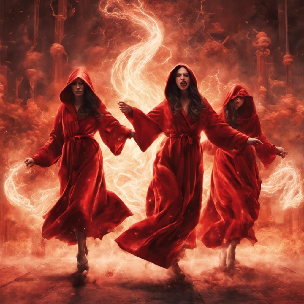 Cult Ritual with Starbucks Logo, Photorealistic Matte Painti...