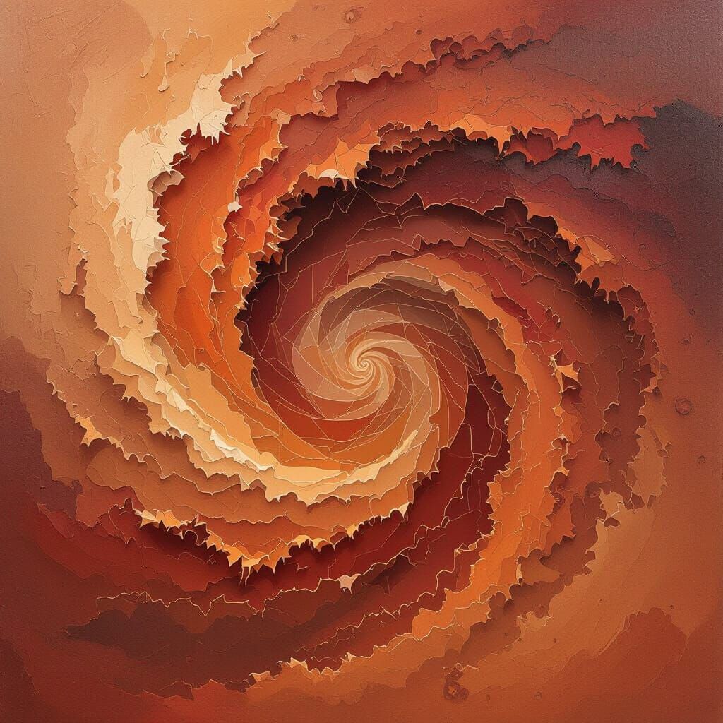 Crimson and Ochre Martian Storms in Abstract Expressionist S...