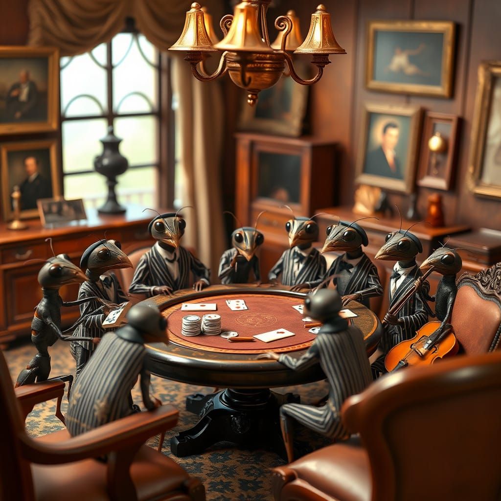 Whimsical Italian Mafia Ants Gather in Vintage Luxury