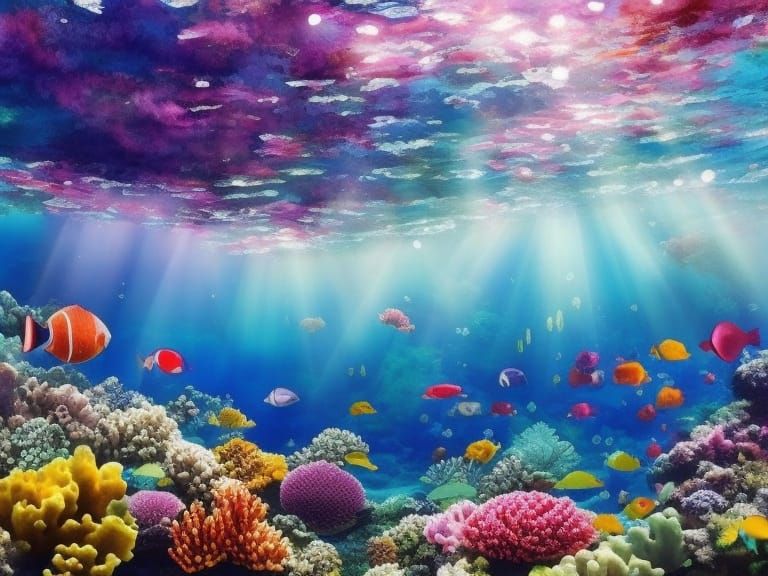Watercolor Underwater Wonderland Illustration