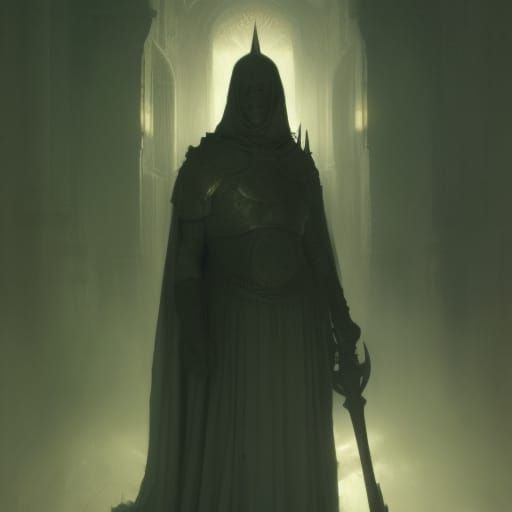 Ghost Knight in a Gothic Horror Style