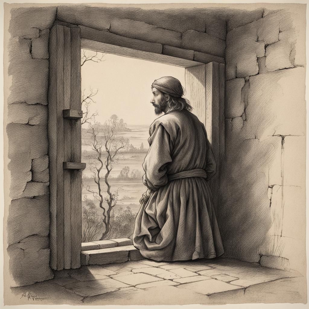 Prisoner's Hope: Charcoal Drawing of Spring Morning