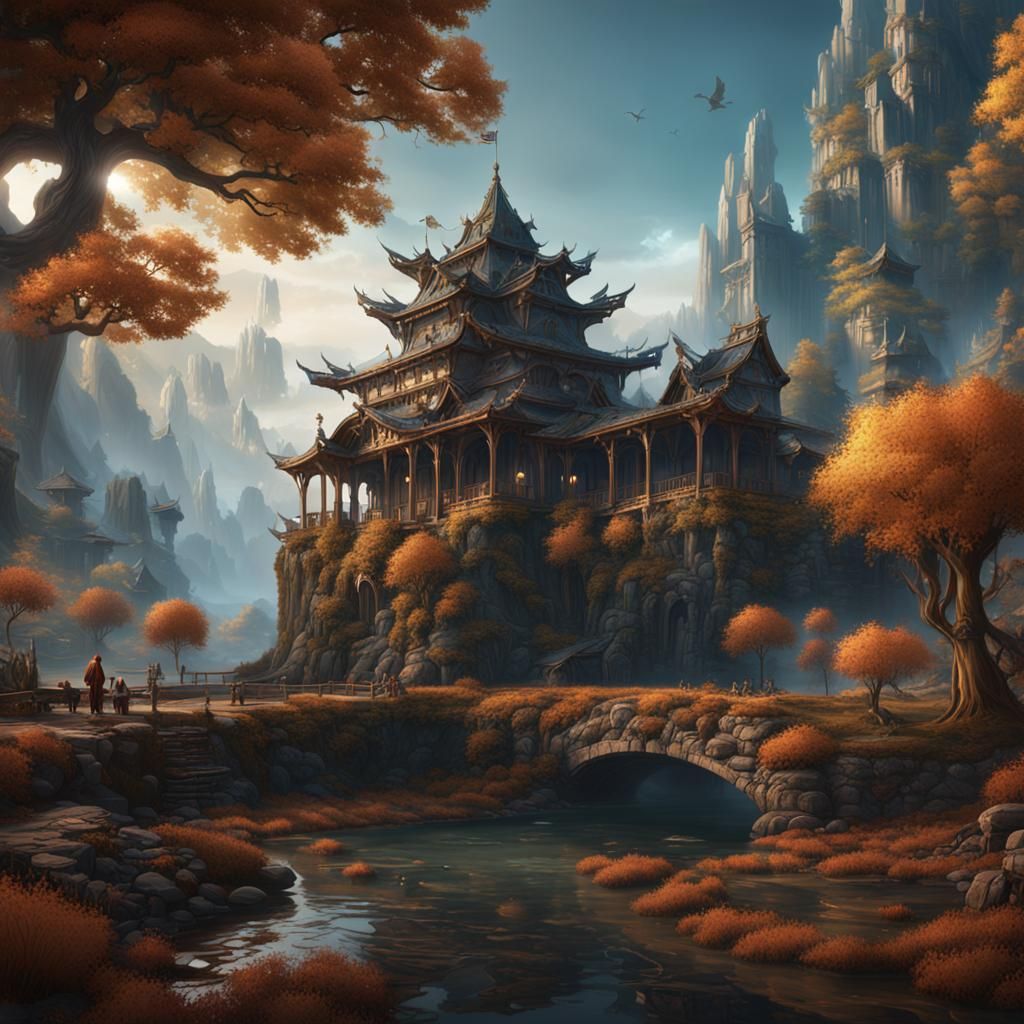 Fantastical Matte Painting in Deep Color
