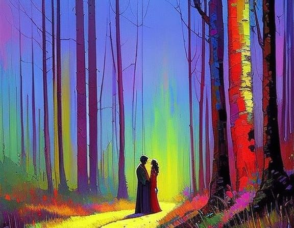 Abstract Rainbow Spectrum in Landscape Style