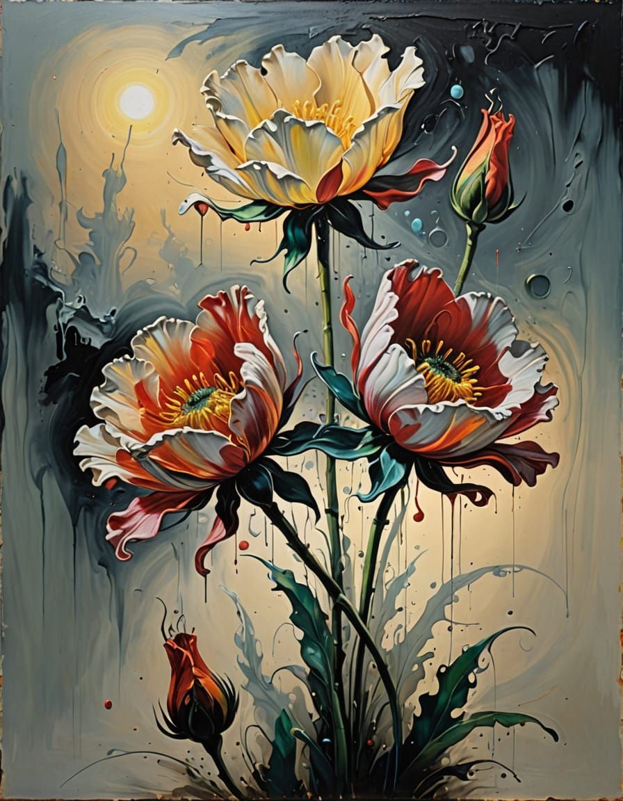 Ethereal Florals in Dreamlike Surrealism