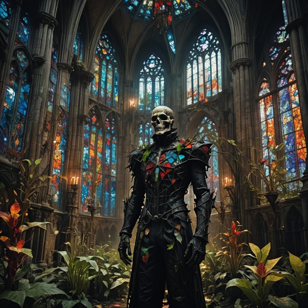 Gothic Botanical Being in Decay