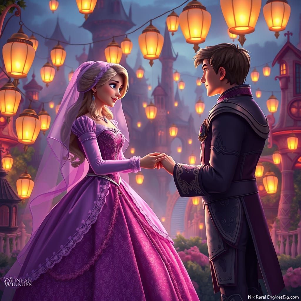 Rapunzel and Flynn's Lantern-Lit Wedding
