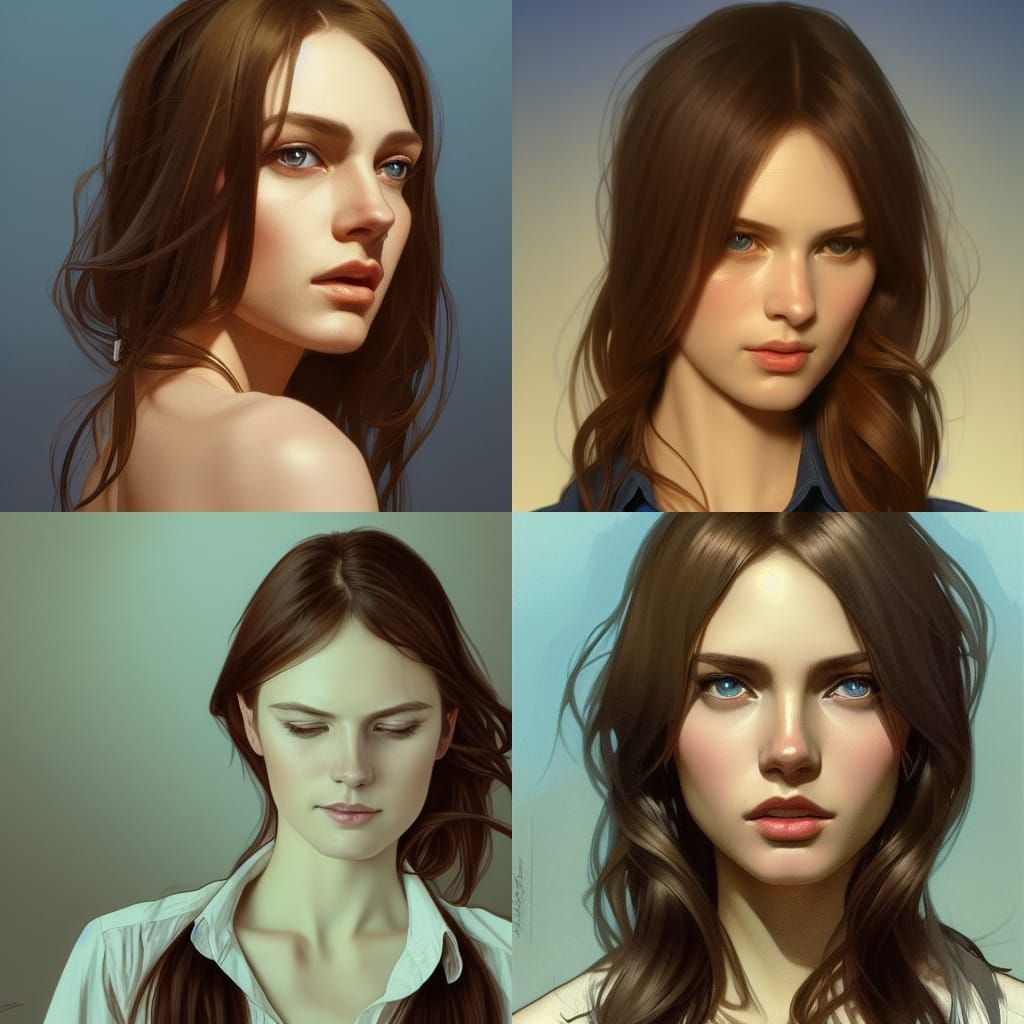 Surprised Woman Portrait in Hyperdetailed Digital Art