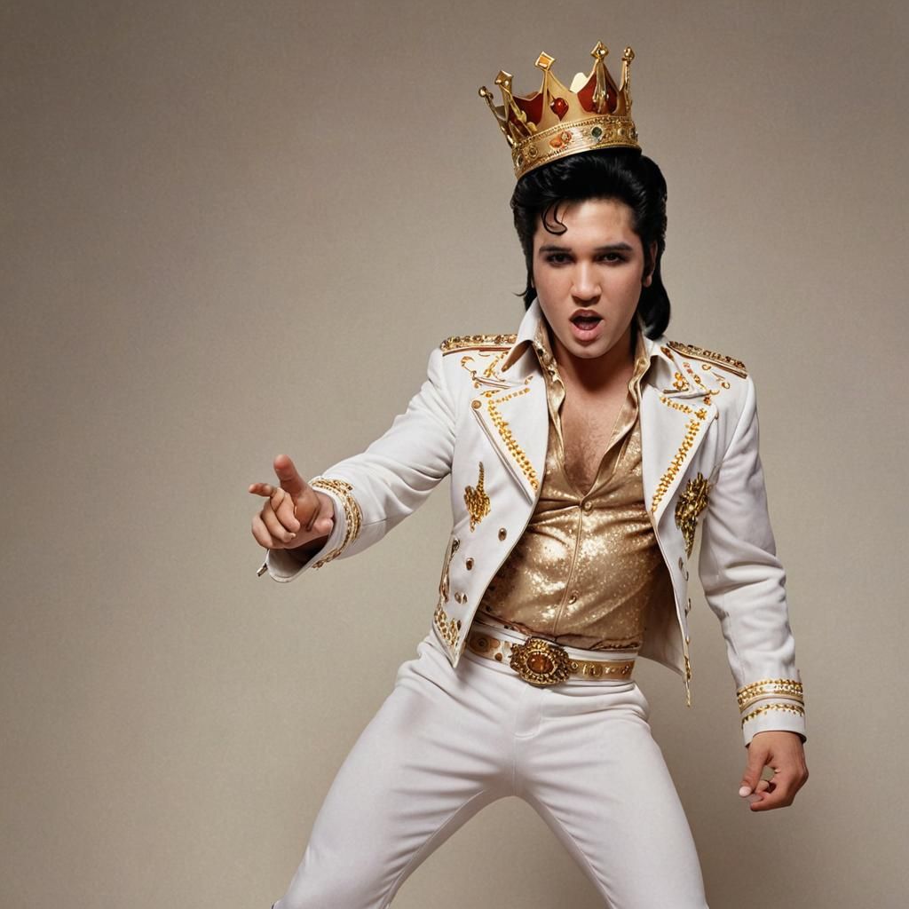 (Lion King Of Rock And Roll Dressed As Elvis Presley:1.5)