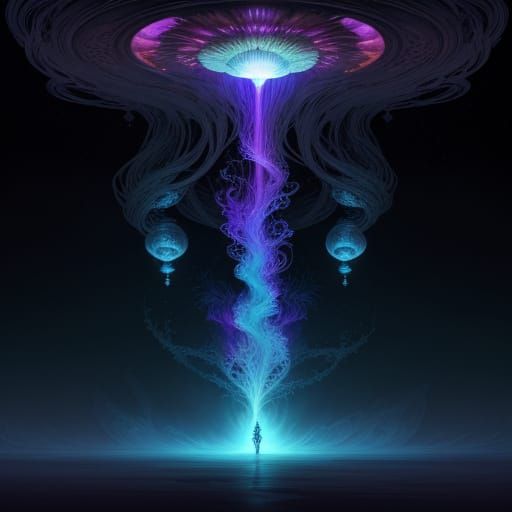 Cosmic Jellyfish Goddess in Art Nouveau Style