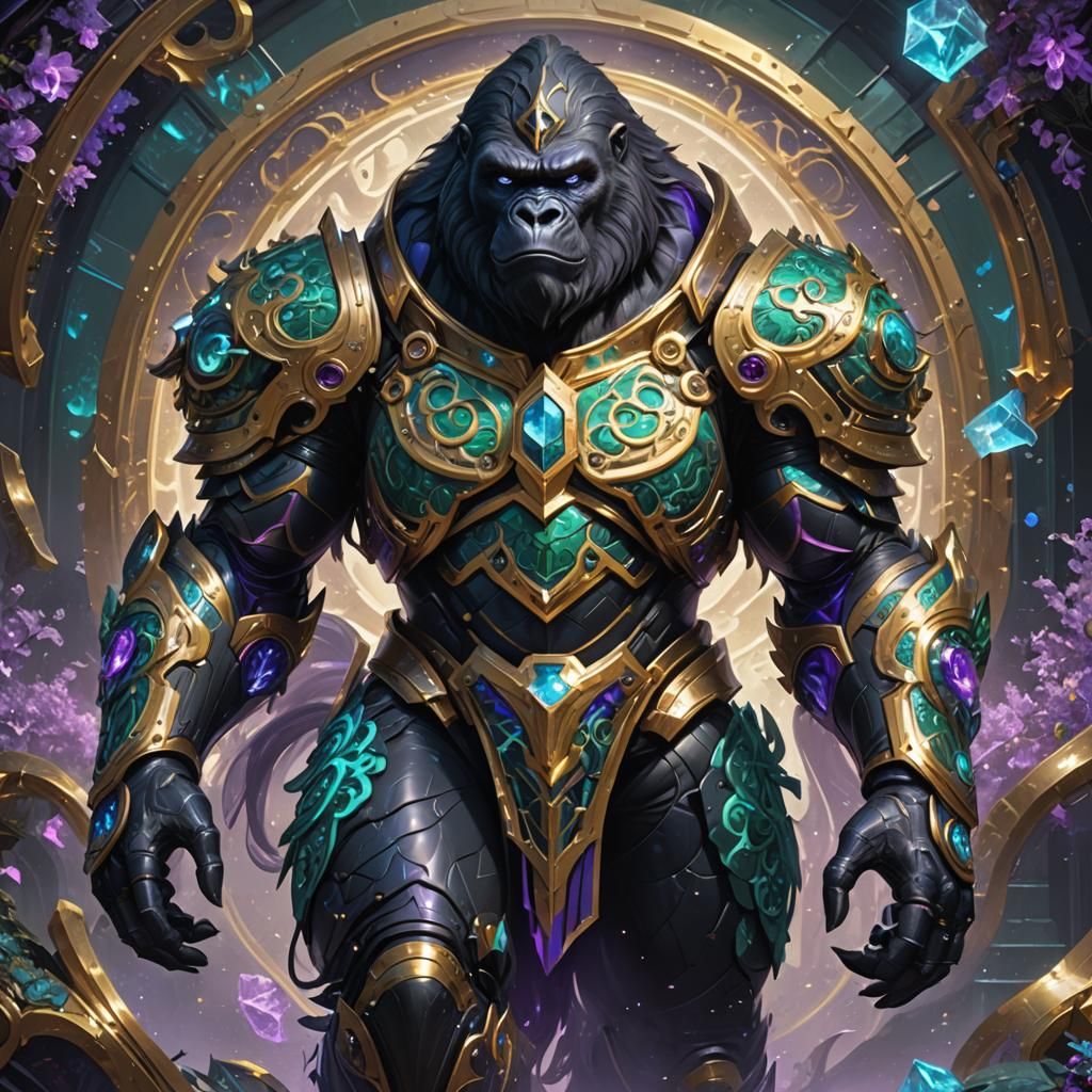 Spellcaster with Geometric Fractal Rune Magic