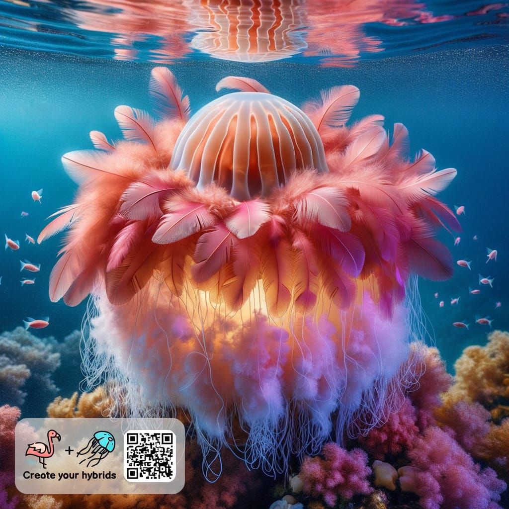 Jellyfish Flamingo Hybrid Creature Fusion