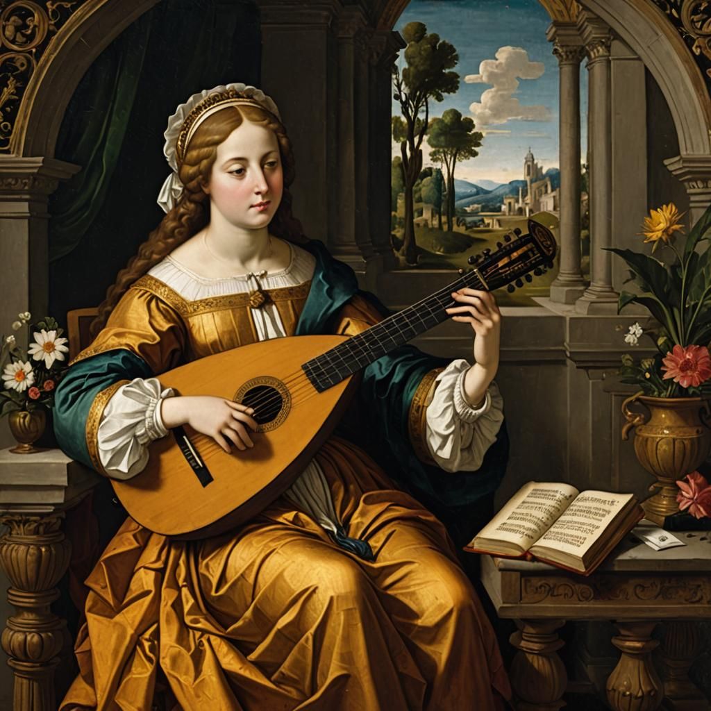 Saint Cecilia Plays the Lute