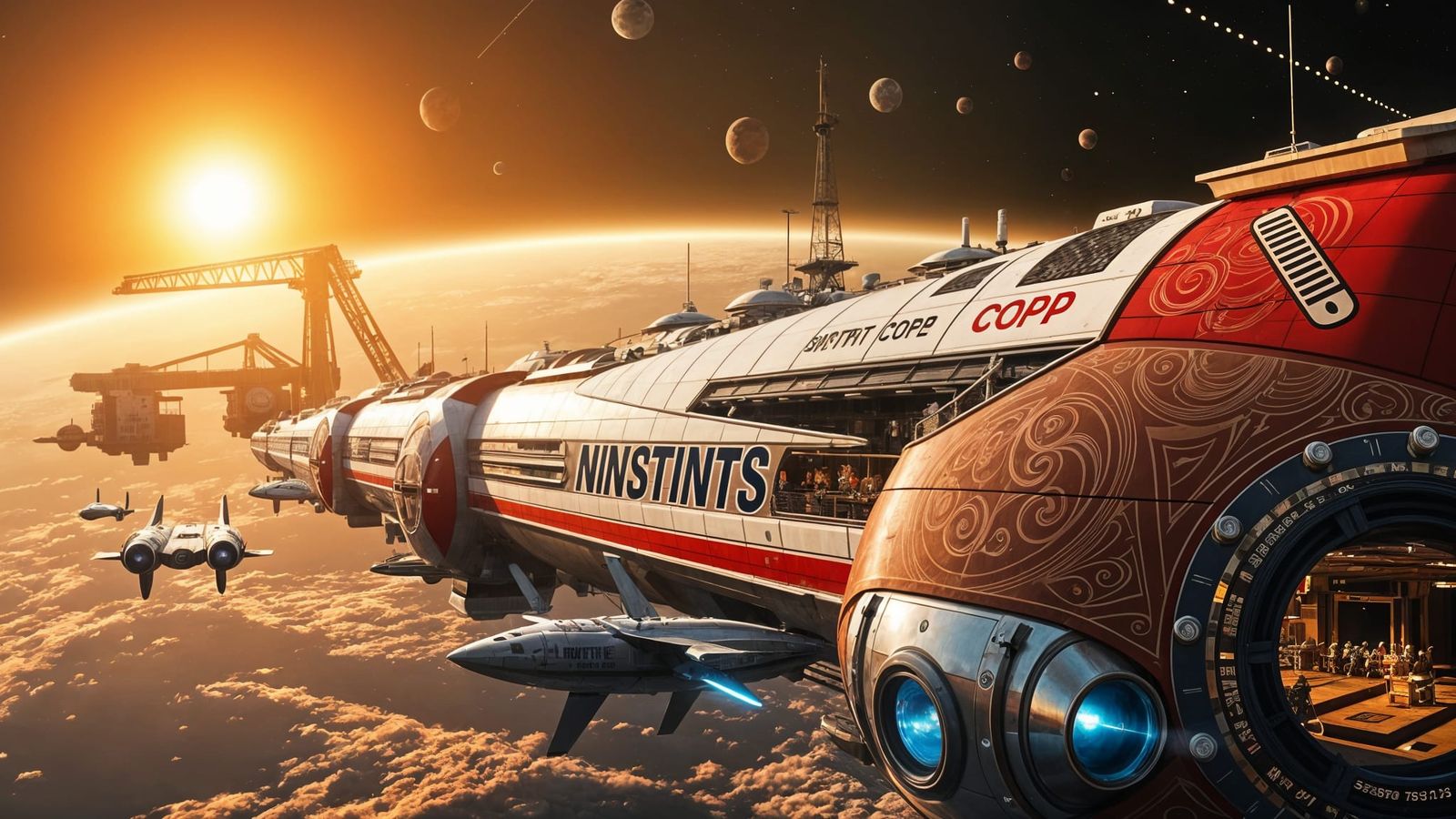 futuristic space port facility