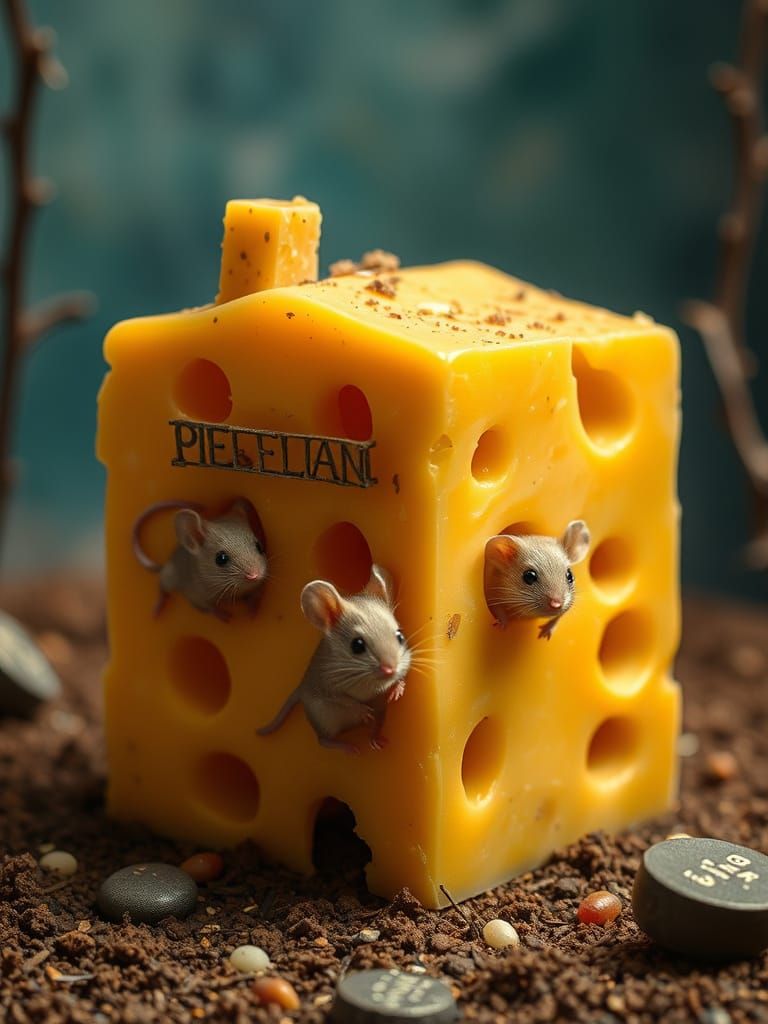 Mice Living in Cheese Apartment Block