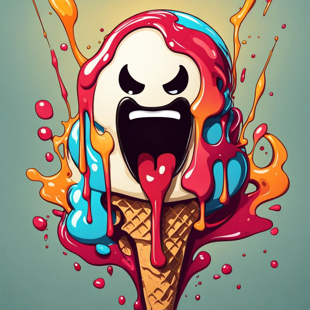 Cartoon Ice Cream Meltdown: An Epic Masterpiece